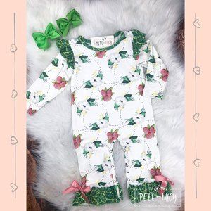 Pete + Lucy 12-18 months "Floral Garden" Baby Girls Ruffled Romper